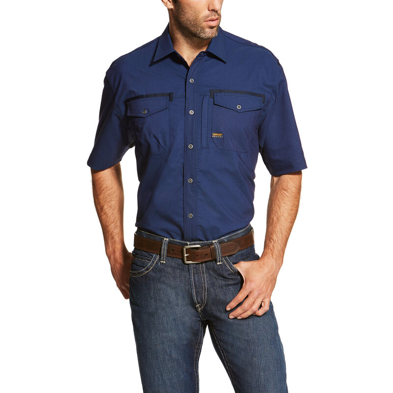 Ariat Work: Rebar Workman Camisa Hombre - Azul Marino (VXRKE9368)